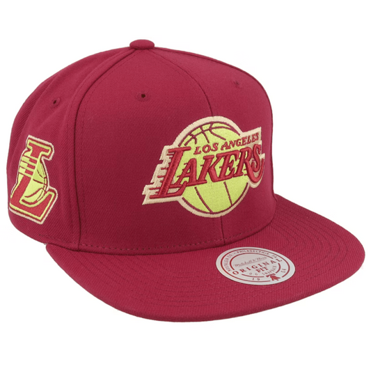 Lakers Merlot Shine Snapback Hat