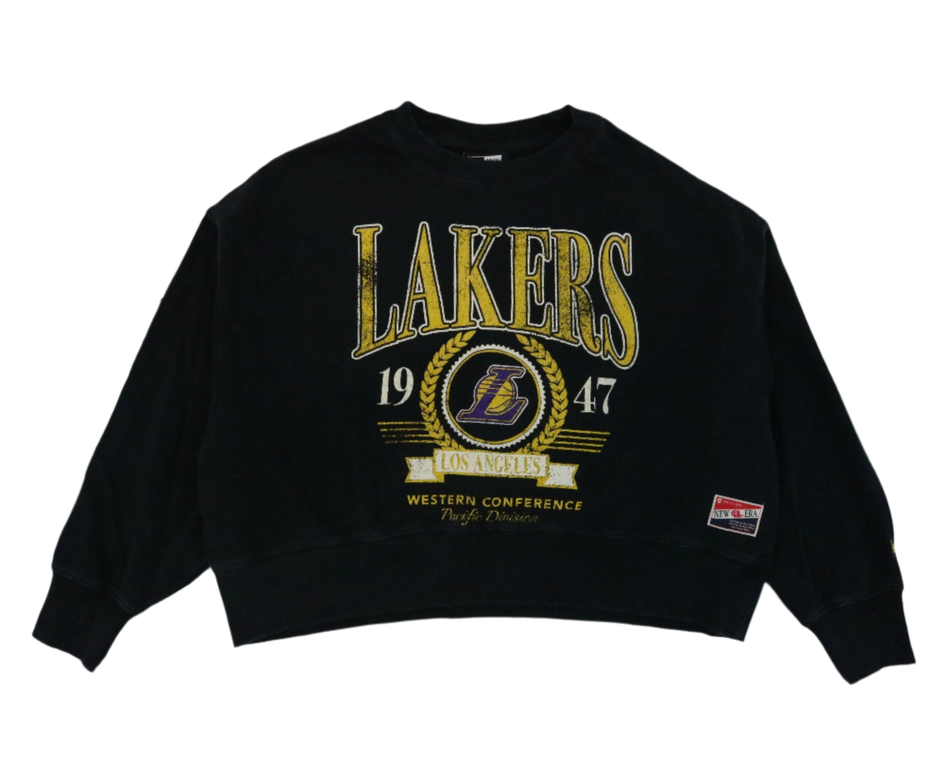 Lakers Women's Throwback Acid Wash Crewneck