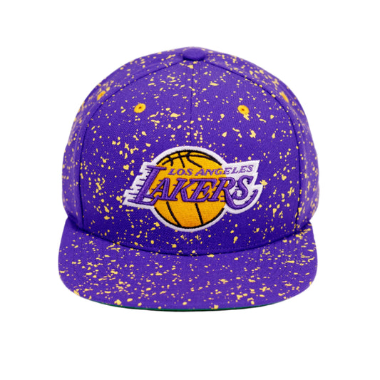 Lakers Splatter Snapback Hat