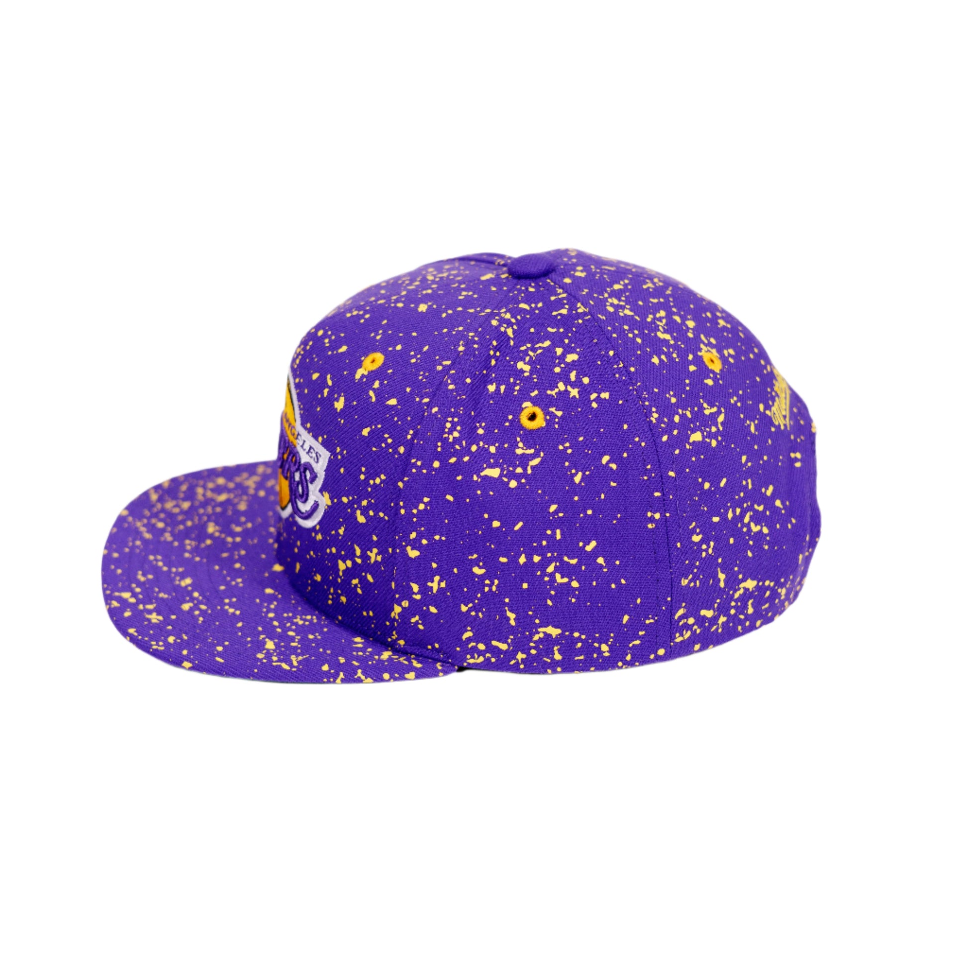 Lakers Splatter Snapback Hat