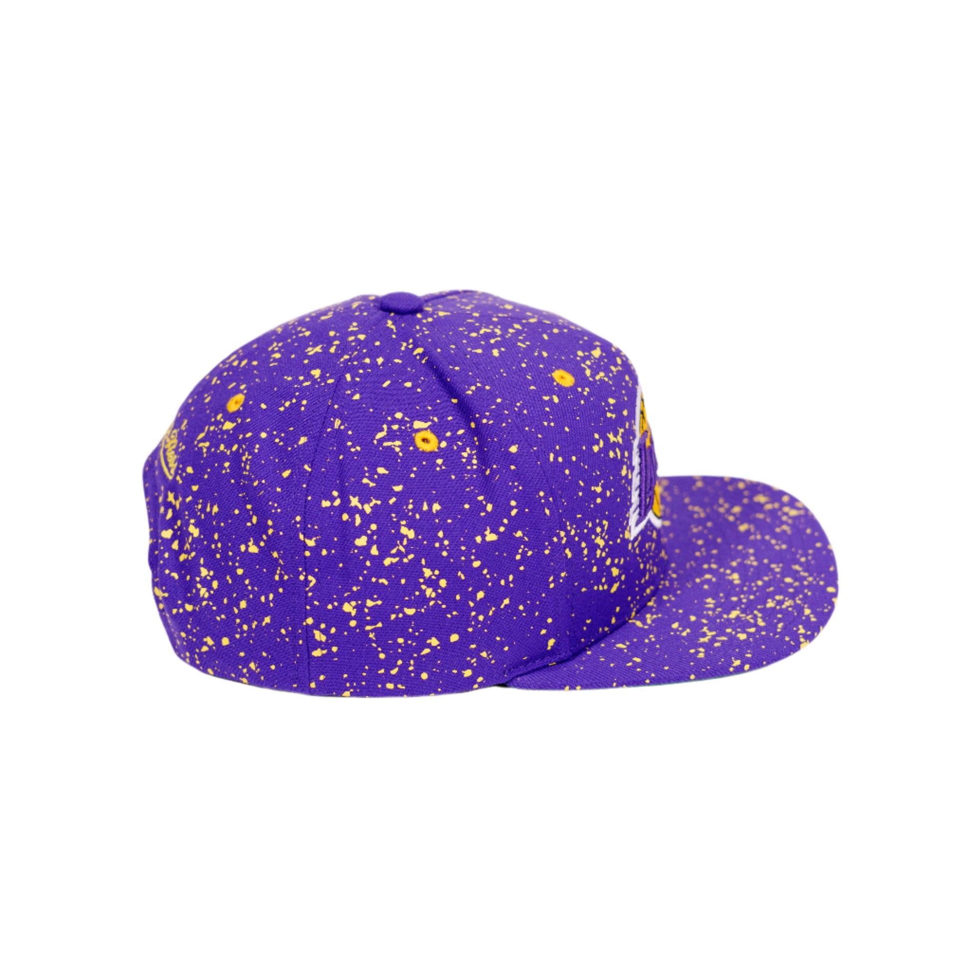 Lakers Splatter Snapback Hat