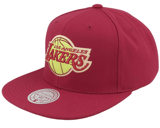 Lakers Merlot Shine Snapback Hat