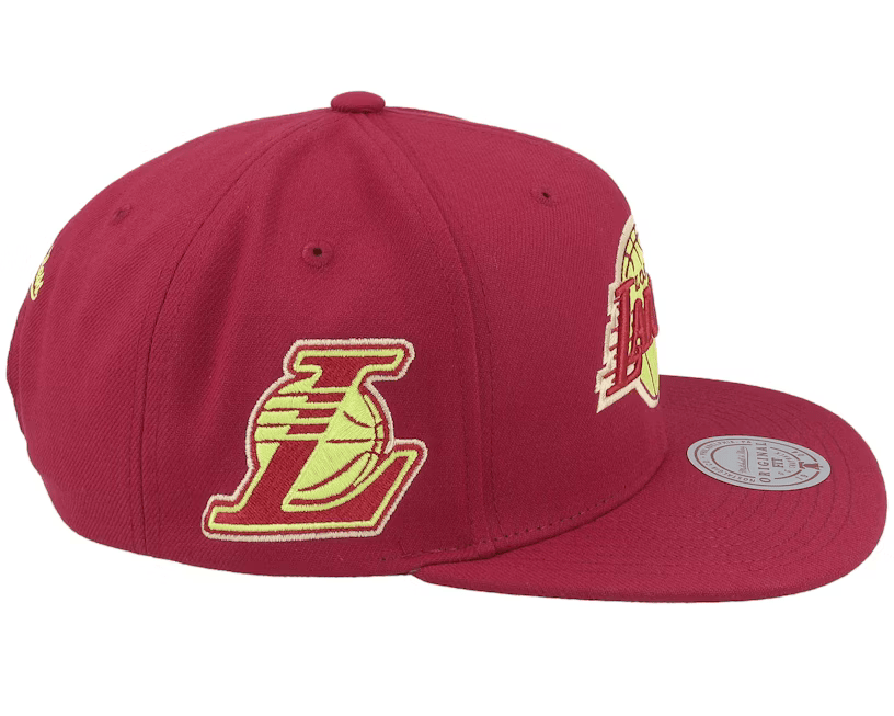 Lakers Merlot Shine Snapback Hat