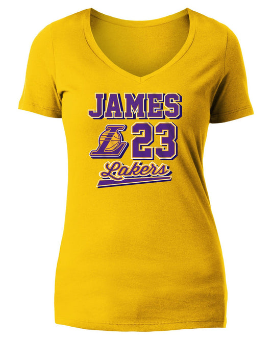 Ball Script Logo Womens James Los Angeles Lakers Tee