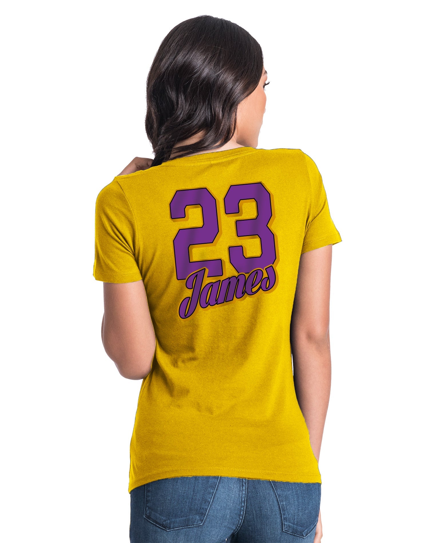 Los Angeles Lakers Women's LeBron James Script Player T-Shirt - Gold