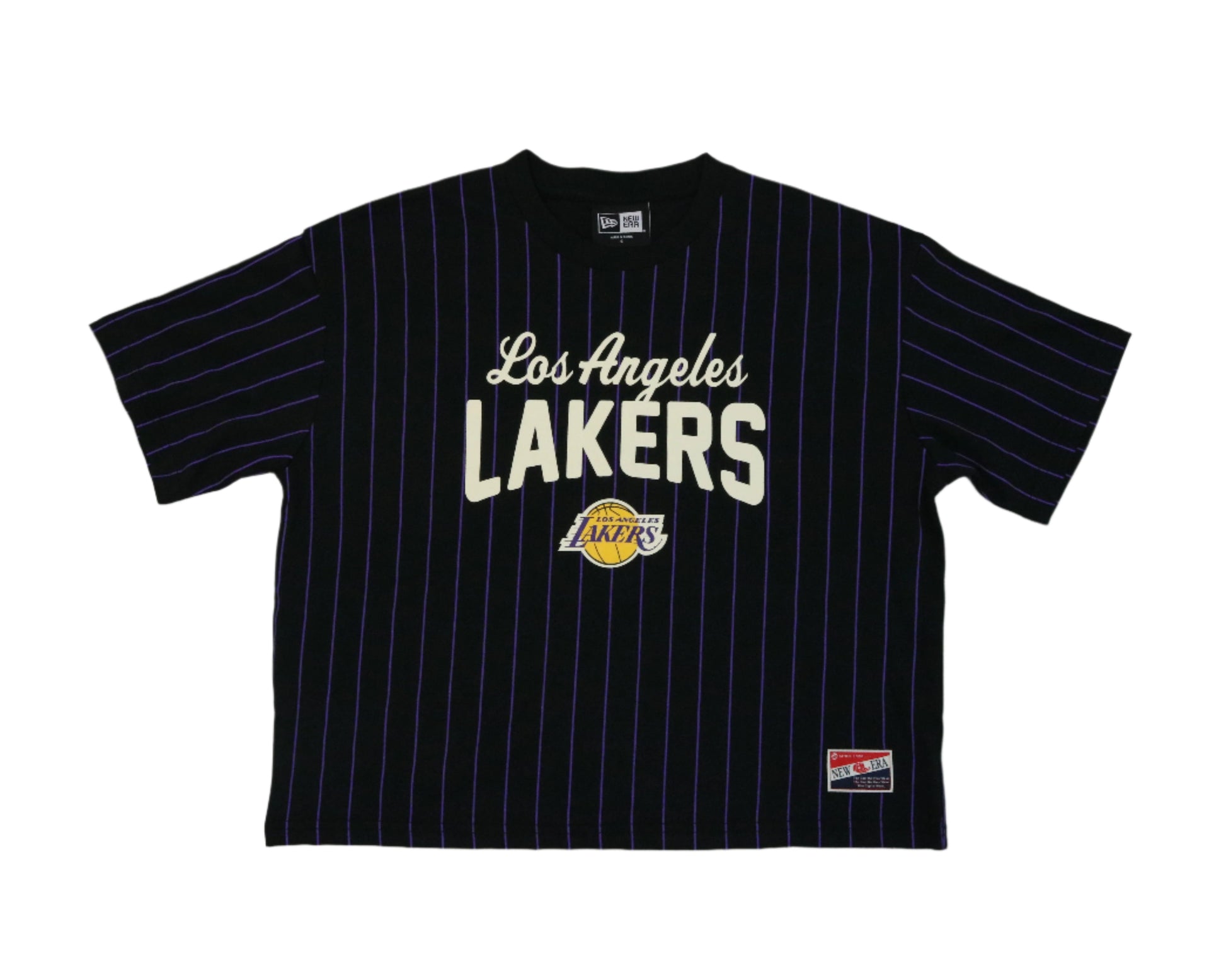 Lakers Women's Throwback Pinstripe SS Tee