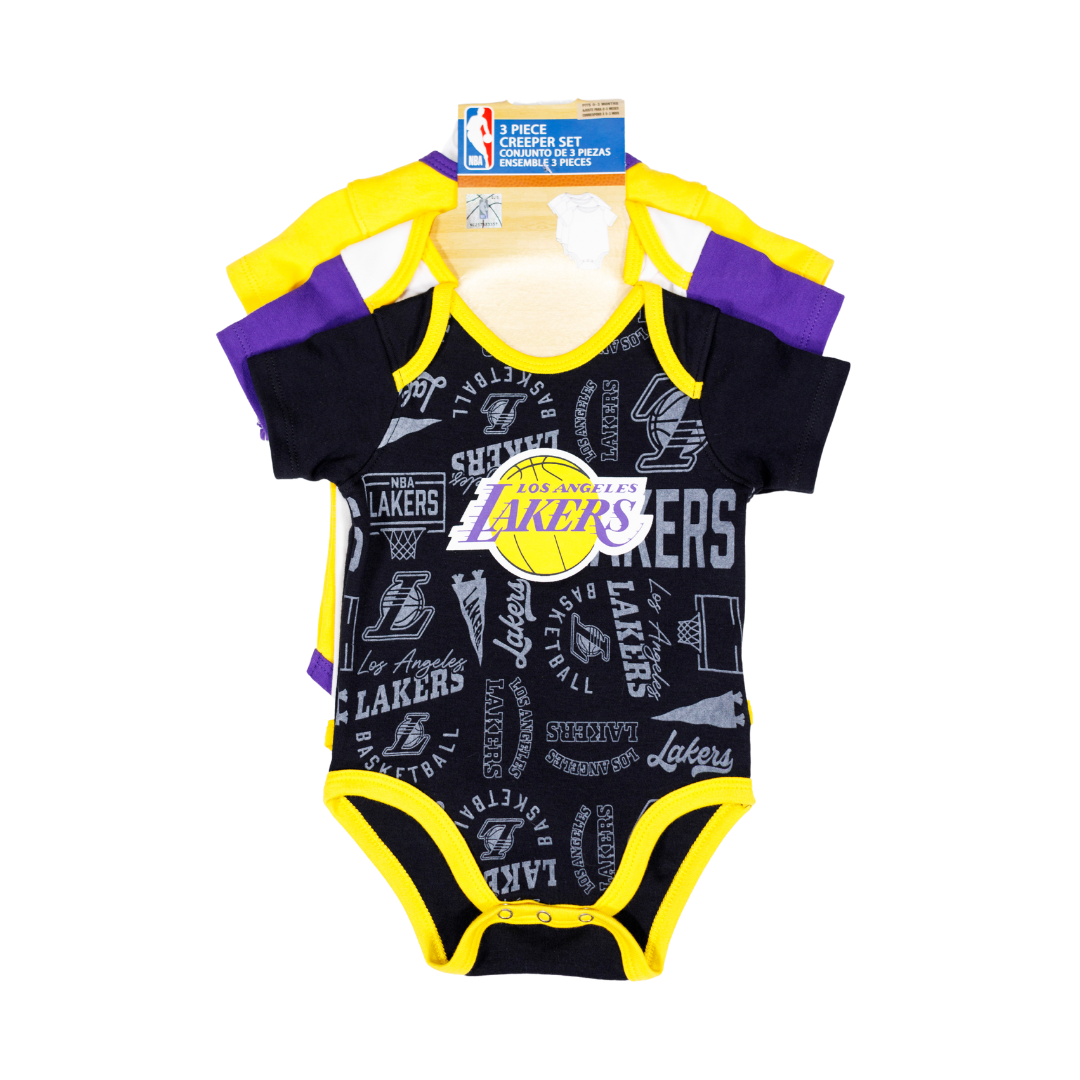 Lakers Infant Born to Hoop 3PC Creeper Set