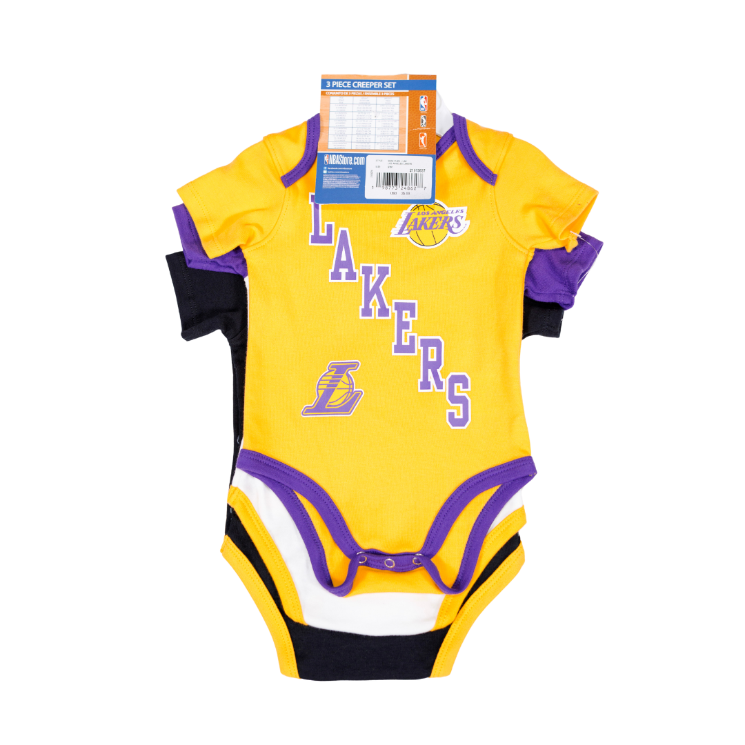 Lakers Infant Born to Hoop 3PC Creeper Set