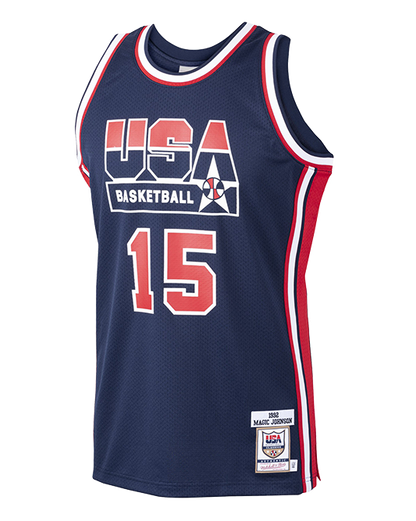 Magic Johnson USA Basketball Home 1992 Dream Team Authentic Jersey - Navy