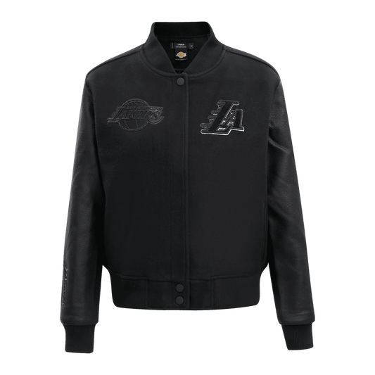 Lakers Women's Triple Black Wool Varsity Jacket