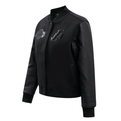 Lakers Women's Triple Black Wool Varsity Jacket