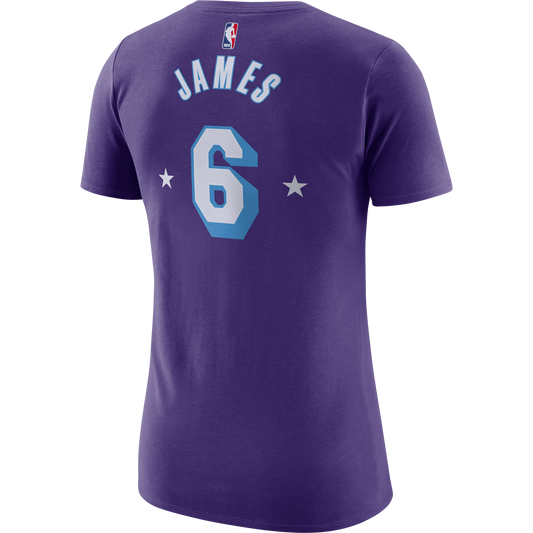 Los Angeles Lakers LeBron James Women's Moments Mixtape City Edition Player T-Shirt