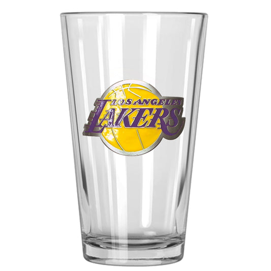 Los Angeles Lakers 16 oz. Pint Glass with Metal Emblem