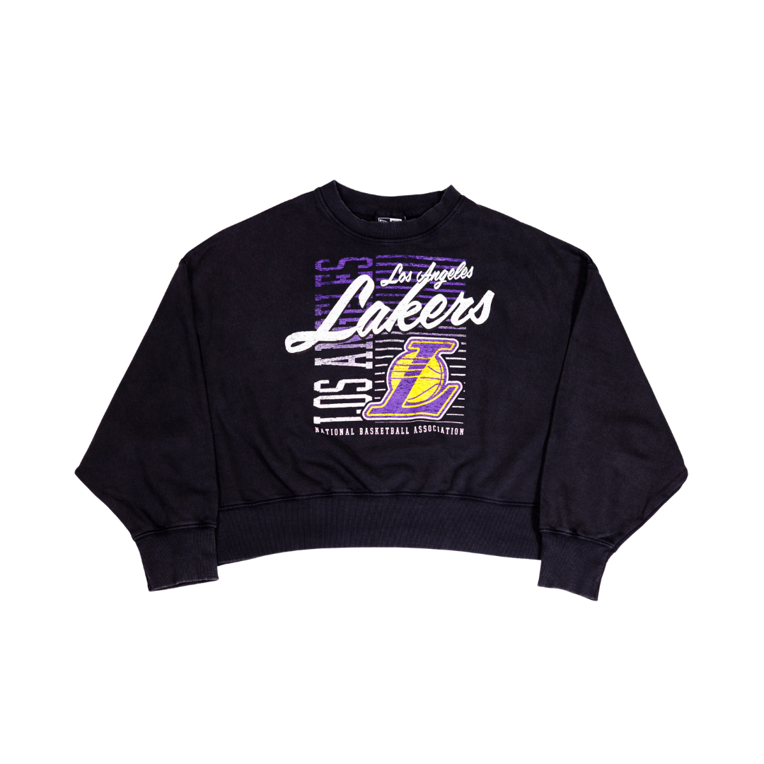 Lakers Women's Throwback Acid Wash Crewneck