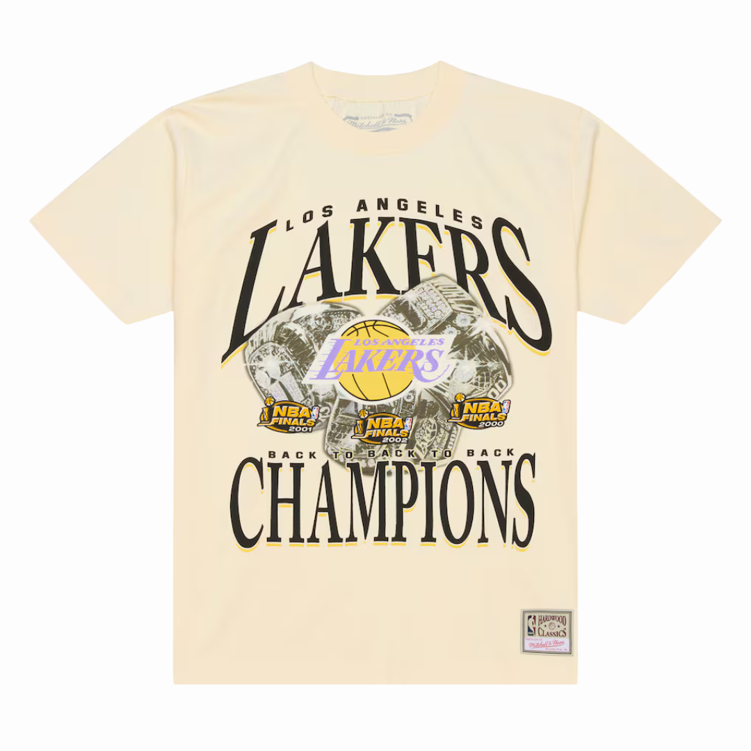 Lakers Cream B2B2B Champs Rings SS Tee