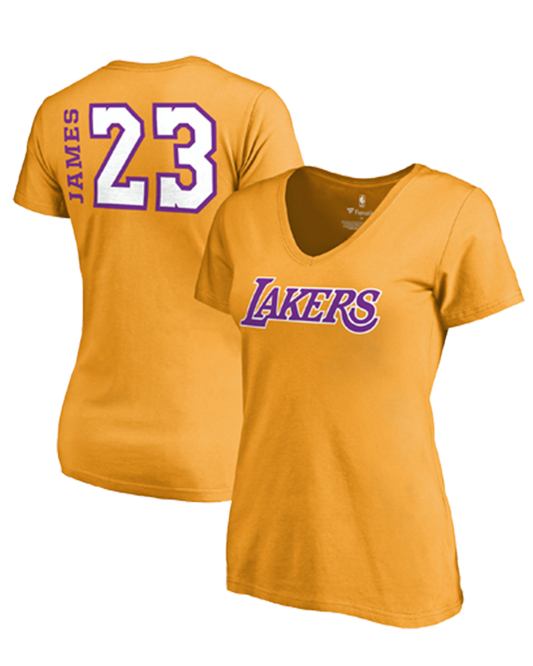 Side Sweep Lakers LeBron James Womens Los Angeles Lakers V-Neck
