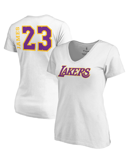 Side Sweep Lakers LeBron James Womens Los Angeles Lakers V-Neck