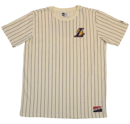 Lakers Throwback Pinstripe Logo Tee
