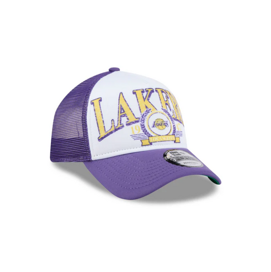 Lakers 940AF Distressed Throwback Snapback Hat