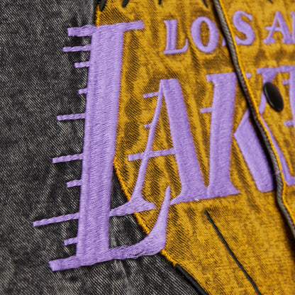 Lakers M&N x Purple Mesh Button Up