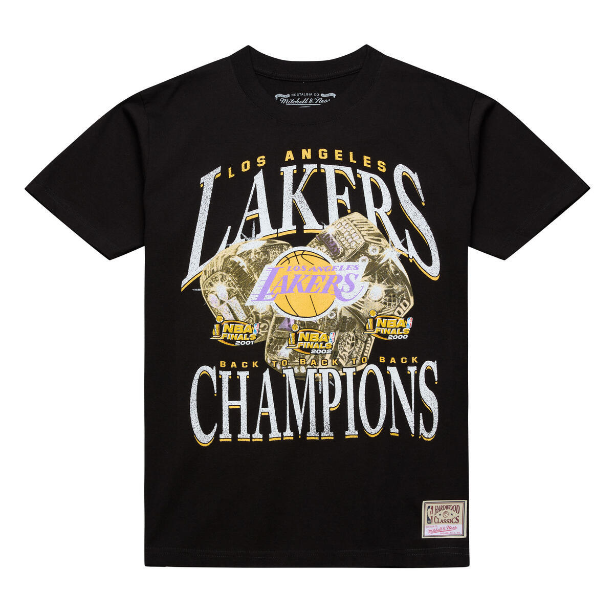 Lakers Black B2B2B Champs Rings SS Tee