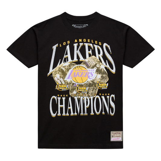 Lakers Black B2B2B Champs Rings SS Tee