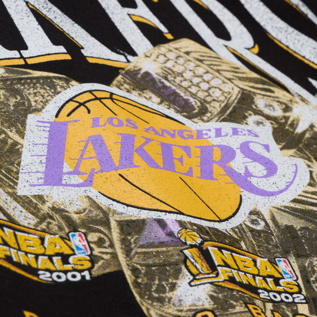 Lakers Black B2B2B Champs Rings SS Tee