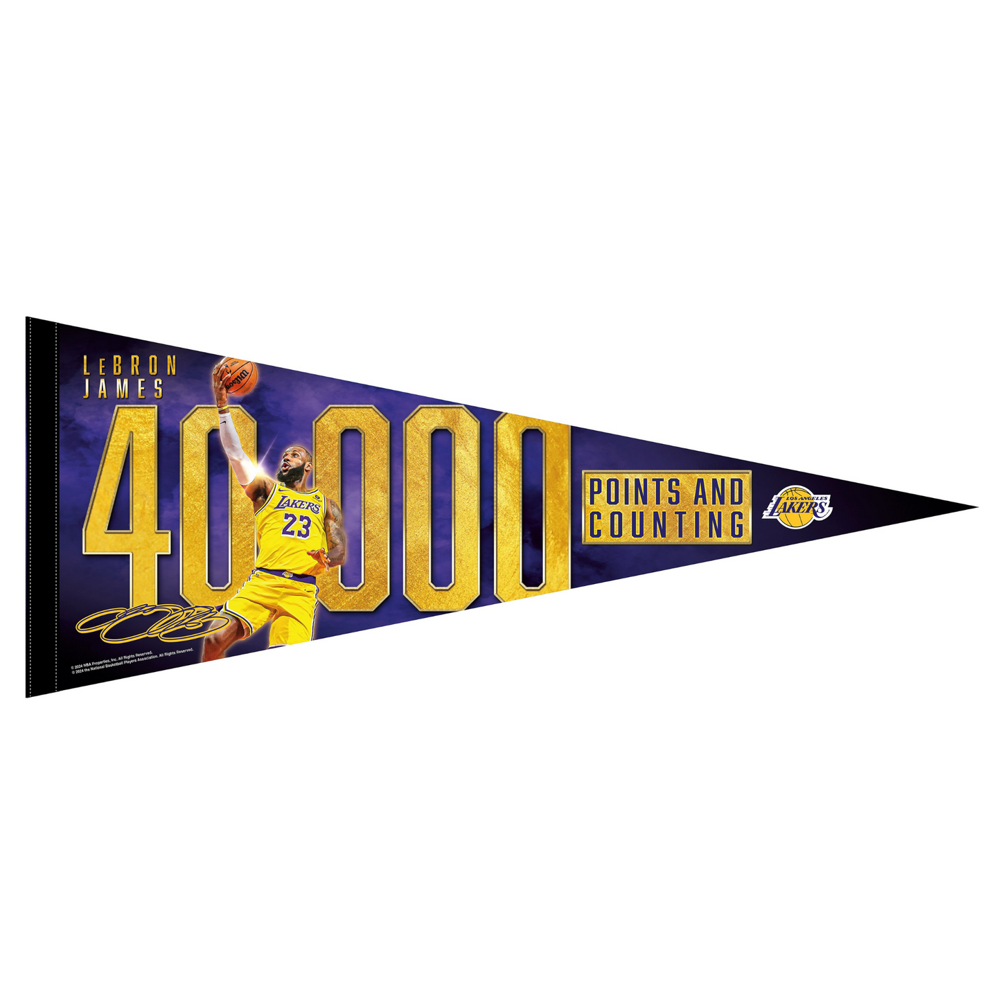 Lakers James 40k And Count Pennant