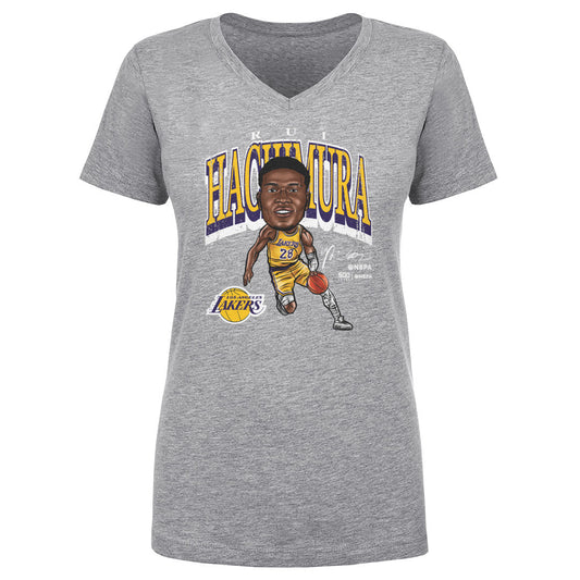 Rui Hachimura Los Angeles Lakers Cartoon WHT
