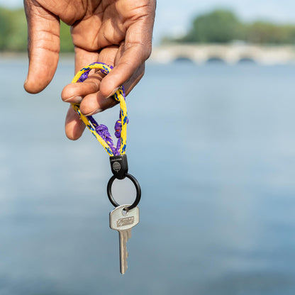 LA Lakers Bracenet Purple & Gold Upcycled Fishing Net Keychain